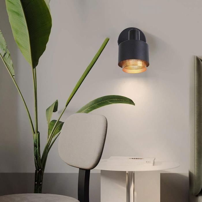 NETTLIFE Spot - à une tête, orientable, noir, en métal, culot E14