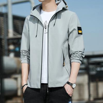 Spring Jacket Men's Hooded Jacket Youth Fashion Thin Comfortable Jacket Outdoor Sports and Leisure Tops Windbreaker