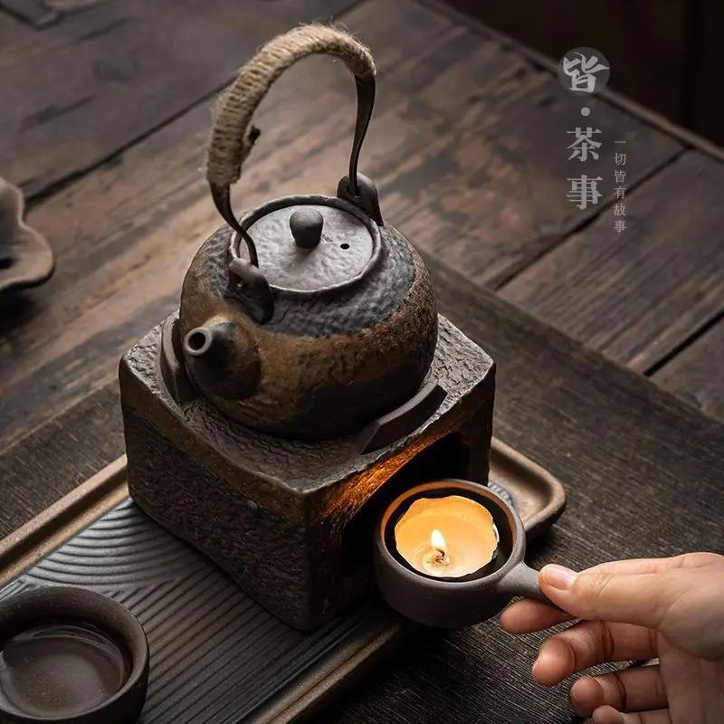 Japanese Style Warm Tea Mini Set Chinese Kung Fu Tea Set One Pot Two Cups Stoneware Teacup Teapot and Saucer Ceramic Tea Set