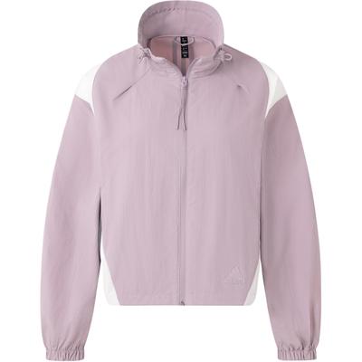Gewebte Jacke Logo Color Blocked Sportlich Lässig Locker Geschnittene Jacke Damen Jacke Lila Rosa JP1457