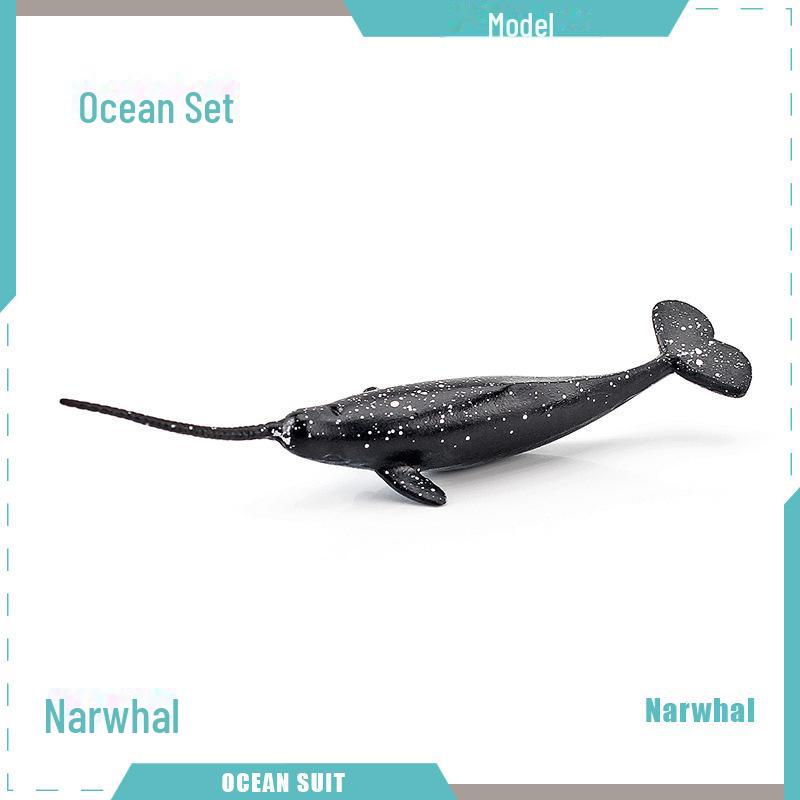 Marine Animal Model Set: Shark, Turtle, Dolphin, Whale, Penguin, Crab, and Seabed Creatures