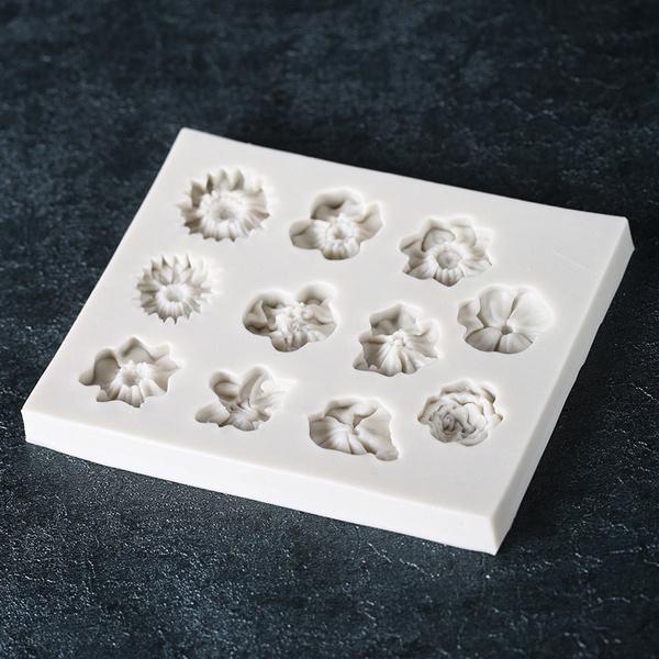 1 PC חמניות ורד פרחי צורת סיליקון עובש DIY קישוט שוקולד סוכר מלאכת חימר פולימרי מלאכות 3D עובש כלים