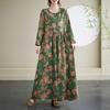 Travel Round Neck Vintage Long Skirt Flesh Covering Dresses