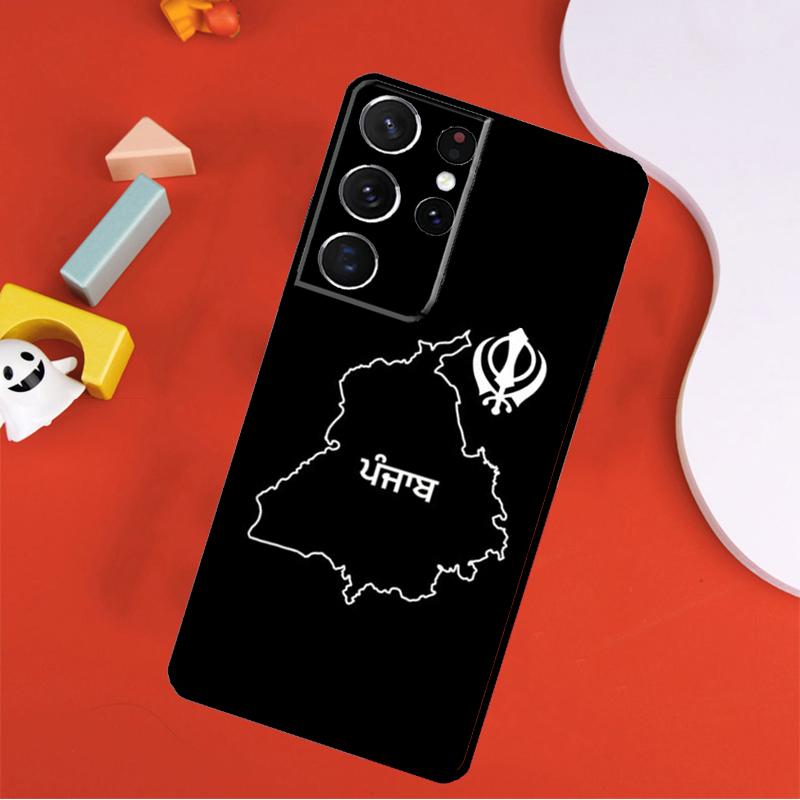 Punjab Map Outline Phone Case For Samsung Galaxy S25 Ultra S24 Ultra S9 S10 S20 S21 S22 S24 Plus S23 FE Cover