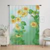2pcs Sunflower Pattern Curtains, Rod Pocket Decorative Window Drapes Window Treatments For Bedroom Living Room Home Decoration