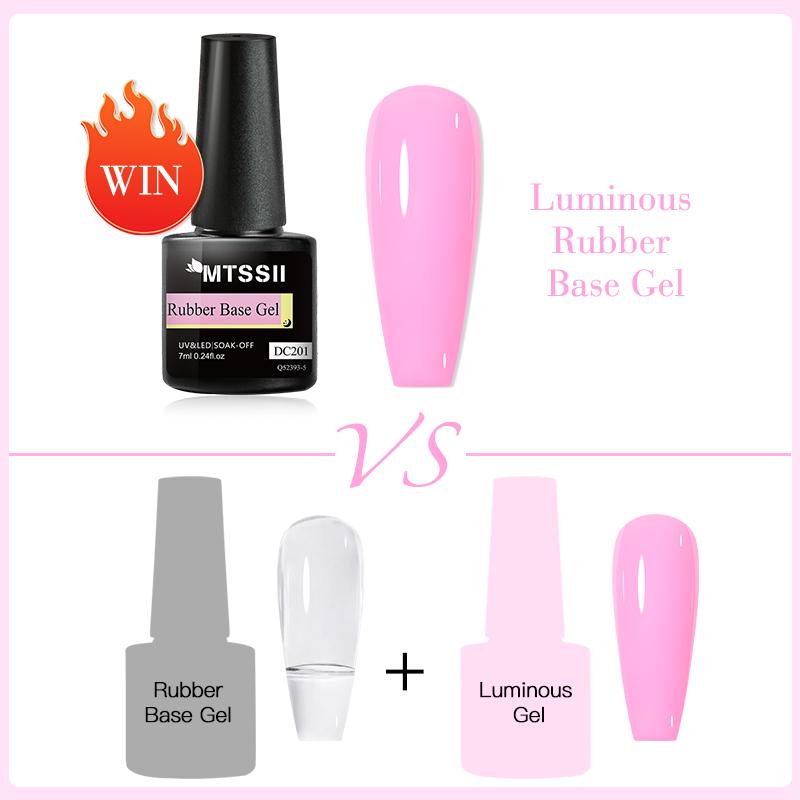 MTSSII 7ml Luminous Rubber Base Gel Odblaskowy brokatowy żelowy lakier do paznokci Świecący w ciemnym niebieskim zielonym błyszczącym cekinie Półtrwały lakier żelowy UV LED