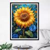 5d DIY Diamond Painting Cross Stitch Sunflower Blue Rose Flower Diamond Embroidery Mosaic Full Round Drill Home Decor