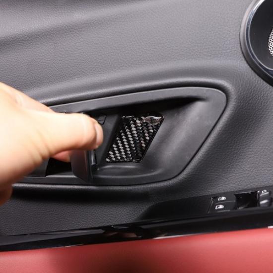 2PCS Real Carbon Fiber Car Door Handle Cover Trim For -24 Toyota Supra A90