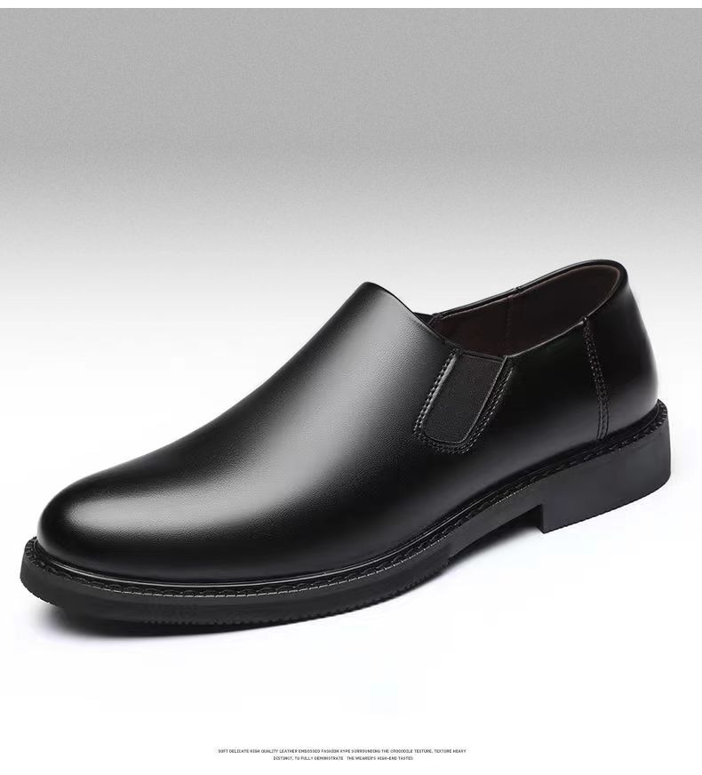 

Натуральная кожа 2025 новые мужские кожаные туфли деловые для платья офисные повседневные мягкая кожа мягкая подошва на одной педали британские рабочие туфли 38 чёрный
