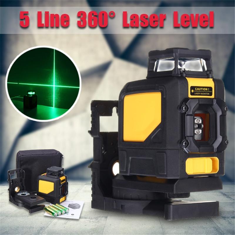 

New Mini 360° Rotary 5 Line Professional Laser Level Self Leveling Vertical Horizontal Green Measure