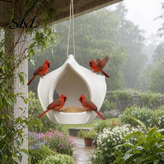 Multi-bird Feeder Outdoor Bird Feeder, Artistic Hanging Decorative Colorful for Garden Backyard Wild Birds