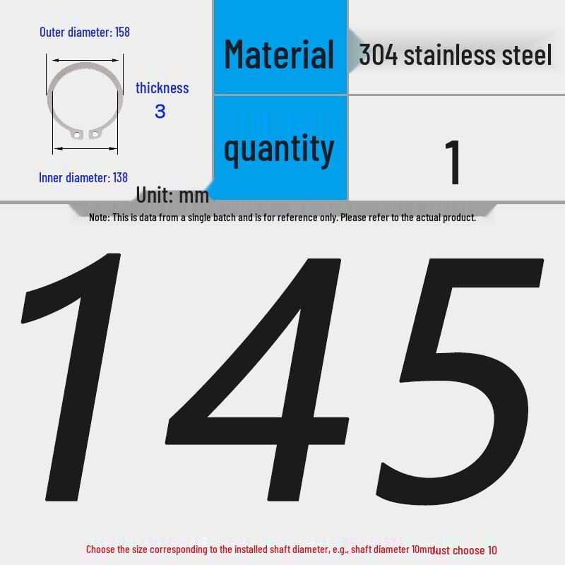 304 Stainless Steel Snap Ring for 3-200 Bearing