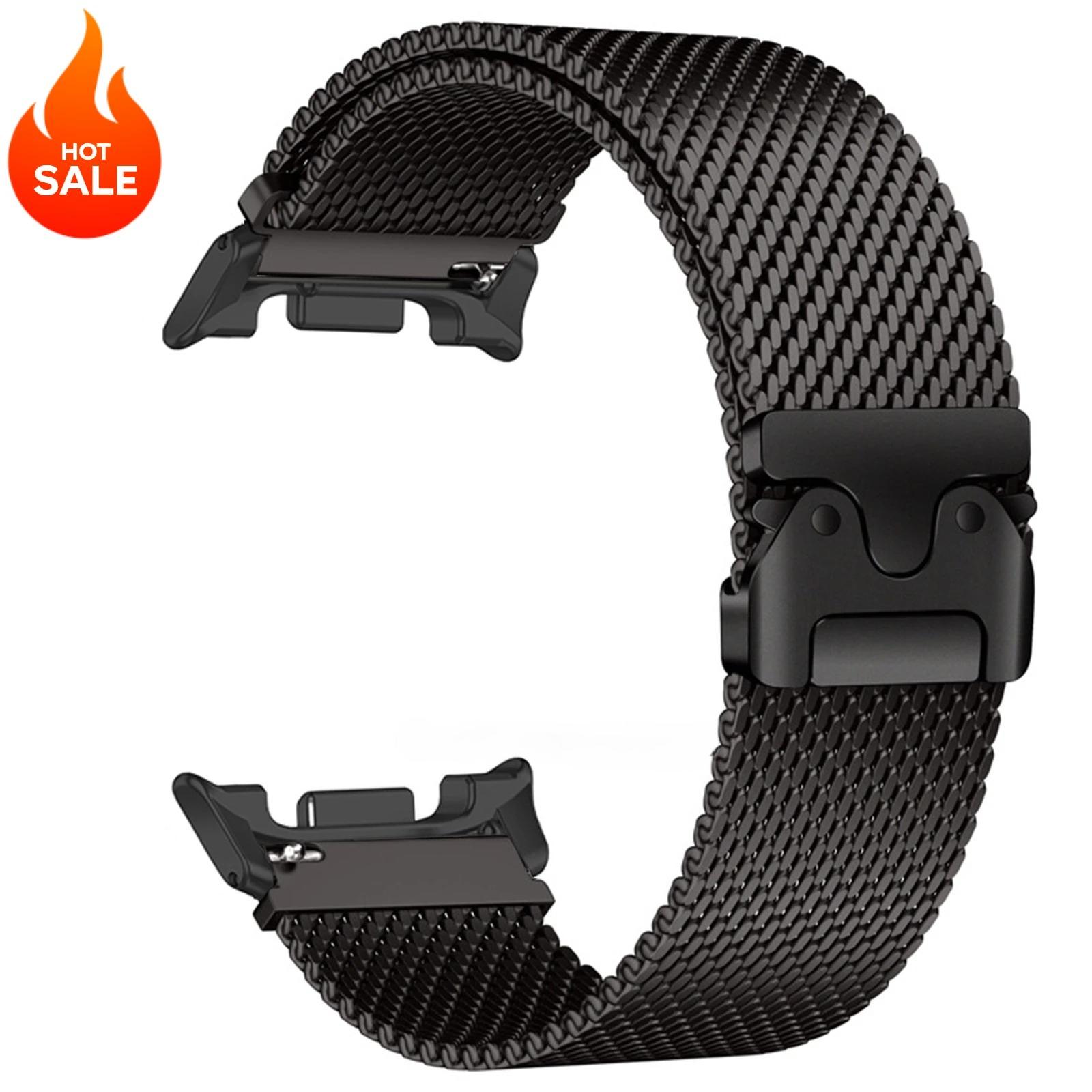 

Миланский ремешок с парашютной застежкой для Samsung Galaxy Watch 8 40мм 44мм 8Classic 46мм Ultra 47мм 2025 ремешок браслет из нержавеющей стали Watch 8 40mm 44mm чёрный