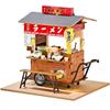 Moin Moin Dollhouse Miniature DIY Kit Japanese Style Ramen Oden Japanese Showa Nostalgic Ramen Scale LED Light Included Set, Handmade, Stall, Stall,