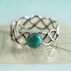 Turquoise Inlaid Gemstone Ring - European & American Creative Style Women's Fashion Jewelry