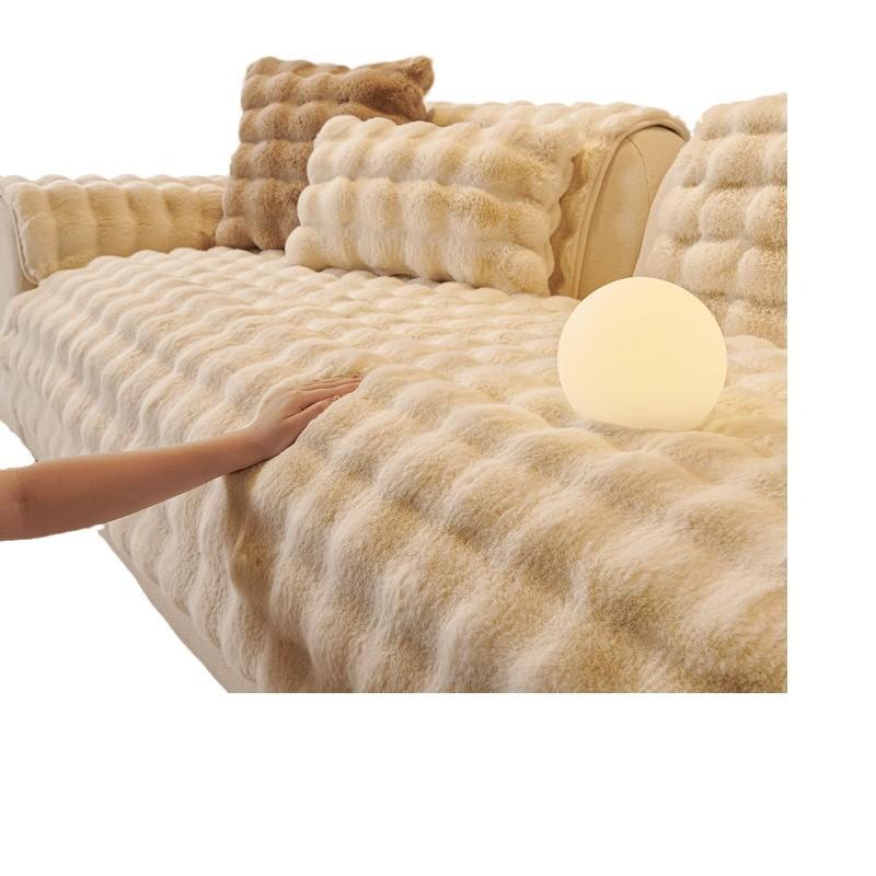 Internet Celebrity Tutu Velvet Sofa Cushion  Autumn And Winter New French Retro Plush Seat Cushion Fixed Non-Slip Cover