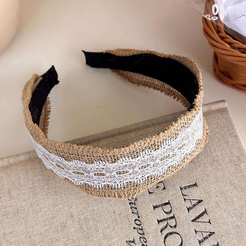 Bohemian Straw Wide-Brimmed Headband for Women - Vacation Style Hair Accessory