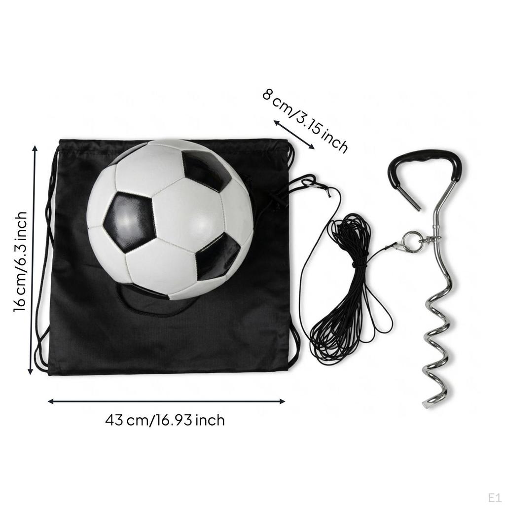 Ground Stake Ball 10 M Rope Return Soccer Set Materials Kick for Outdoor