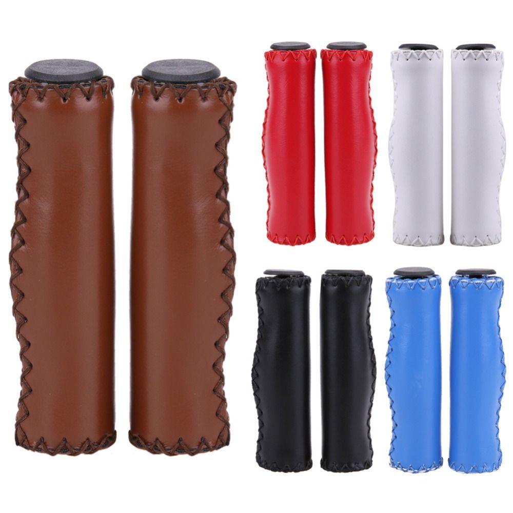 Anti-slip Bicycle Handlebar Grips PU Leather Bicycle Parts New Mountain Bike Grips
