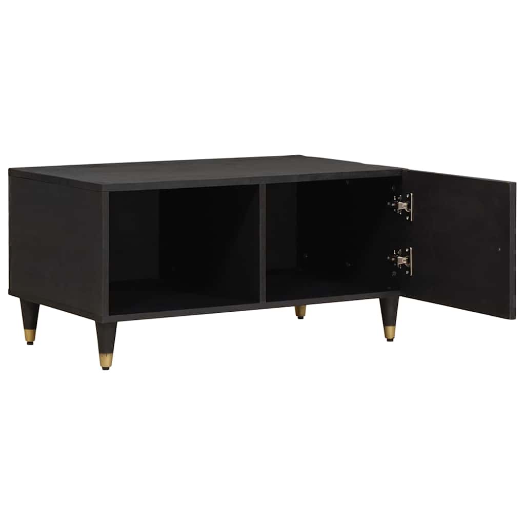 Black Coffee Table 80 x 50 x 40 cm Solid Mango Wood