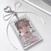 Heart Glitter Acrylic Card Holder 3inch Idol Photcards Protective Sleeves Kawaii Bag Keychain Pendant Photocard Holder