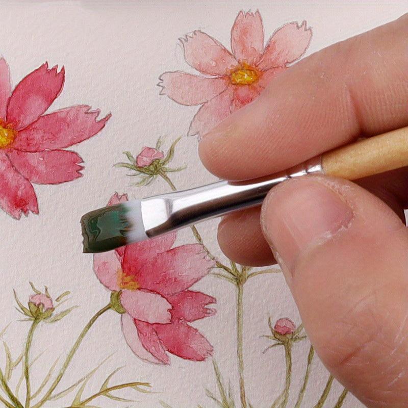 1set/ 6pcs Paintbrush Brushes, Log Rod Combination Paintbrush Set Brushes, Hand-painted Watercolour Brushes Oil Brushes Set