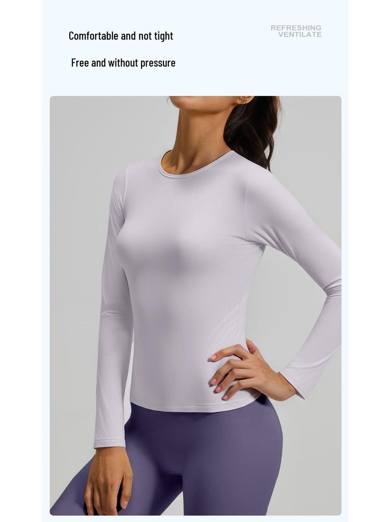 Damen Slim-Fit Langarm-Top für Yoga und Laufen