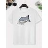 2026 Cartoon Shark Gray Fang Watermark Pure Cotton Boy's T‑shirt Creative Lightweight Comfortable Short Sleeved Kids T‑shirt