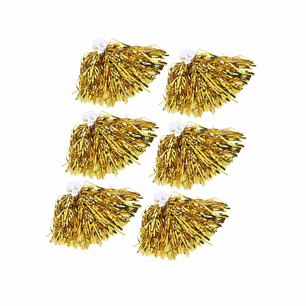 6pcs Cheer Er Pom Poms Cheer Sports Party Dance Accessories (golden)