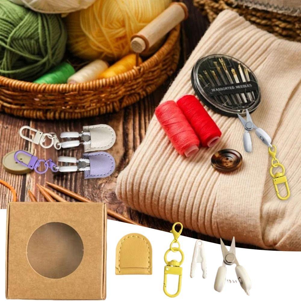 

High Precision Art Mini Scissors Colorful Hook Buckle DIY Craft Scissors Crochet Work зелений