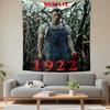 1922 Horror Movie Tapestry Wall Hanging, Stephen King Netflix Thriller Farmhouse Scene Art, Dark Wall Decor for Bedroom Basement