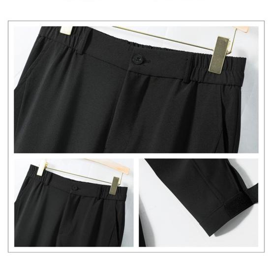 Pantalones informales para hombre, cintura elástica, botones, bragueta, pantalones largos, bolsillos, cierre de Color sólido, puños de cinta, pantalones de estilo deportivo de tenis