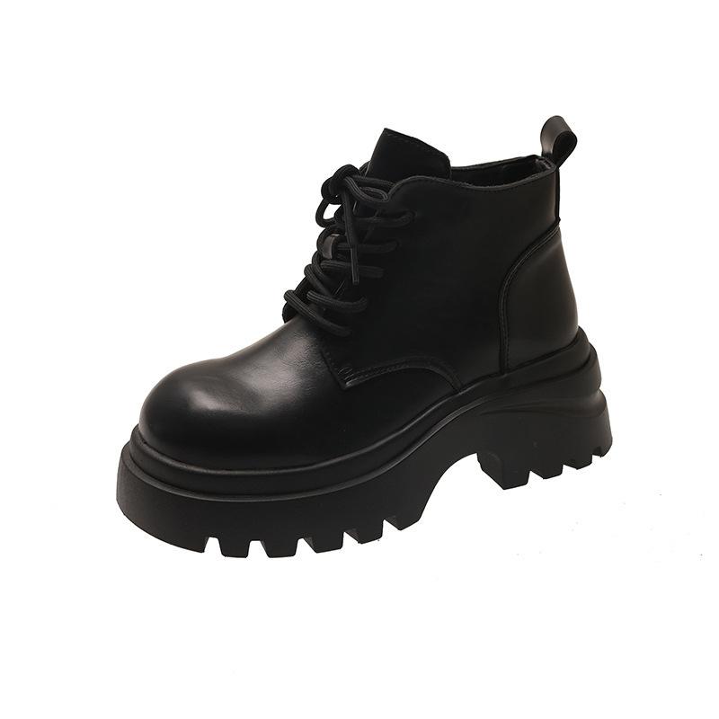 

Martin boots women s new autumn thick-soled heightening retro small cowboy boots short boots 40 чёрный