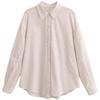 Fashion Style 2024 Summer New Arrival Women's Clothing All-Matching Graceful Vertical Lace Linen Blended Shirt 2556841