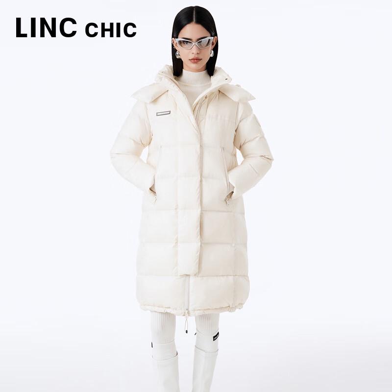 

Jinyujie Women s Hooded Mid-Length 90% White Duck Down Puffer Jacket M (fits 120 jin)