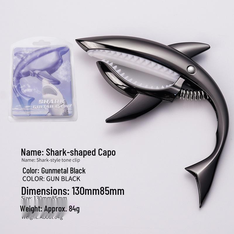 Shark Capo - Zinc Alloy Guitar Tuning Clip for Electric and Acoustic Instruments