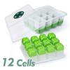 12-cell Seedling Starter Tray with Transparent Cover Adjustable Humidity Germination Box Indoor Garden Greenhouse Growth Potting