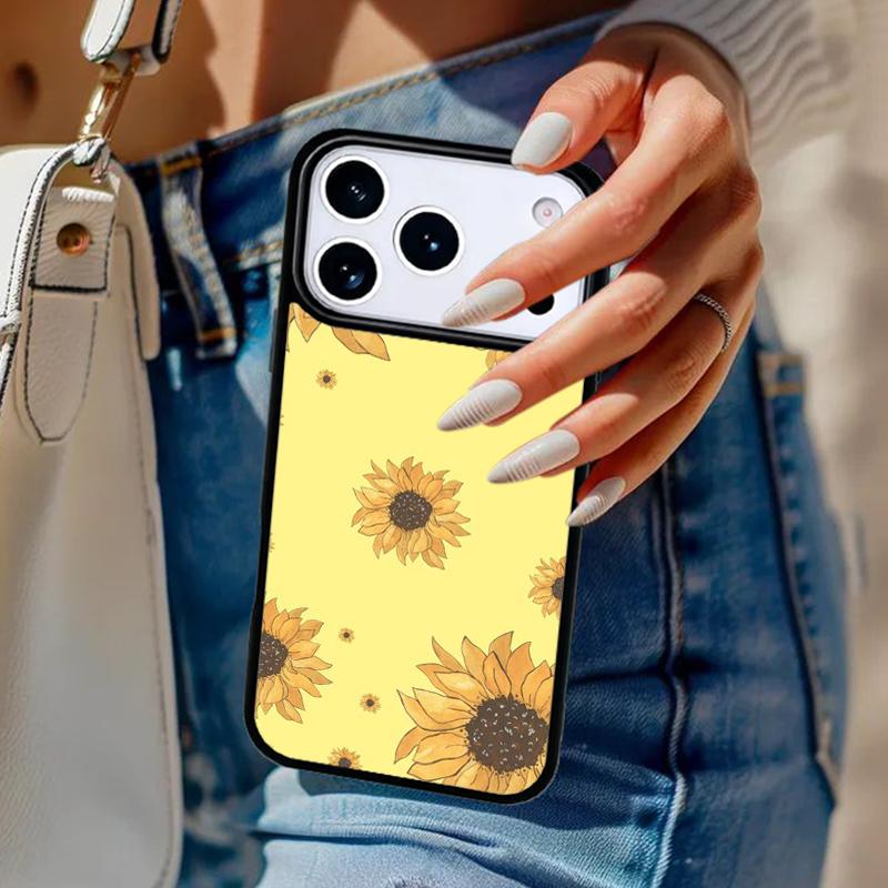 Coque de téléphone florale tournesol pour iPhone 17 Air 14 15 13 12 Max Housse pour Apple 16e 11 Pro Max Plus Coque
