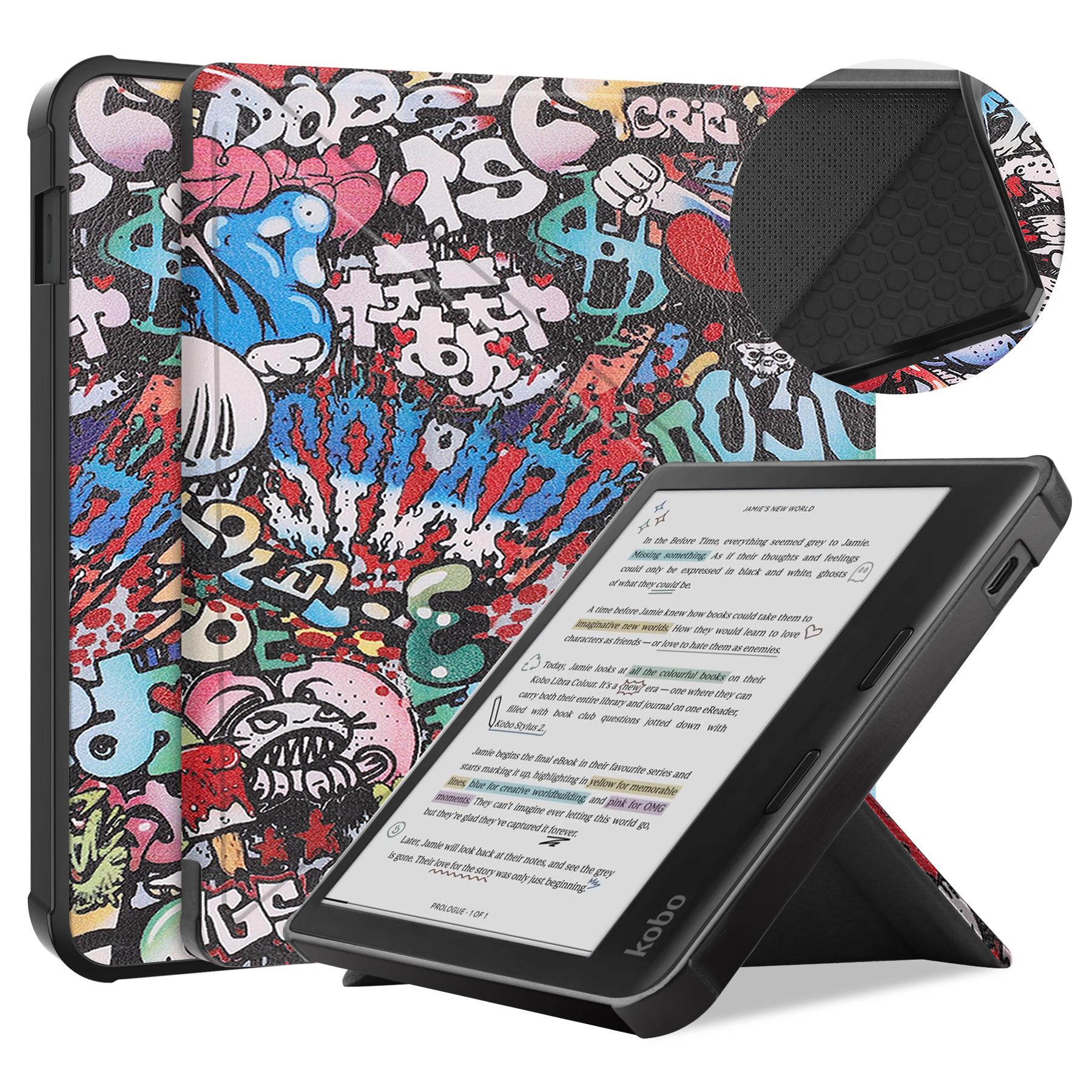 

For Kobo Libra Colour Case Pattern Print Leather ebook Reader Cover Starry Sky