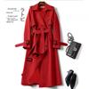 Women's Long Trench Coat Autumn Spring Korean Style Petite British Style Over Knee Dress Coat Jacket
