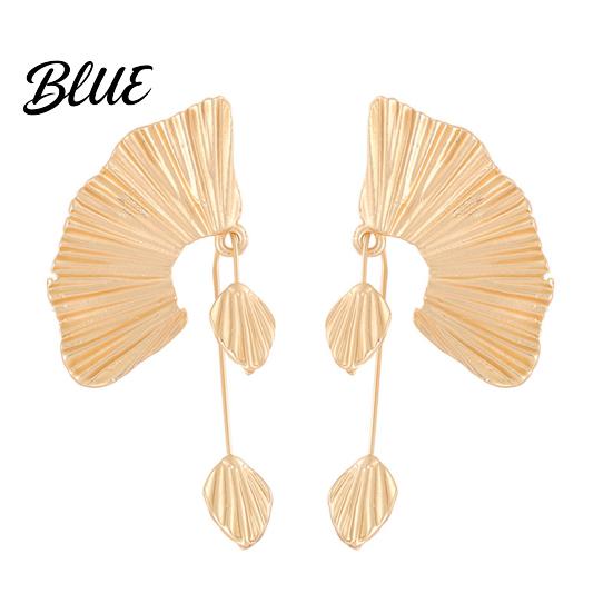 Comfortable Stylish Earrings Women Chunky Dangle Ginkgo Leaf Fan Shape