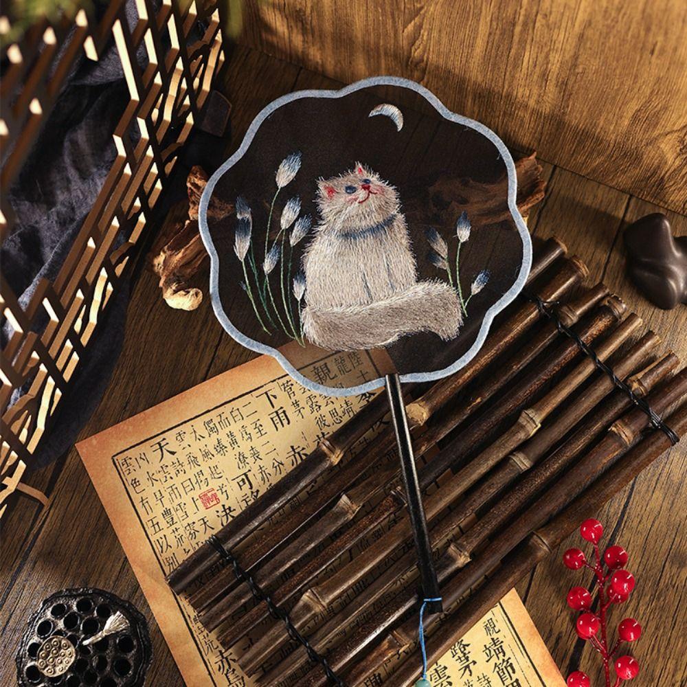 Handheld Embroidery Fan with Pendant Silk Fan Classical Chinese Style Fan  Chinese Wedding