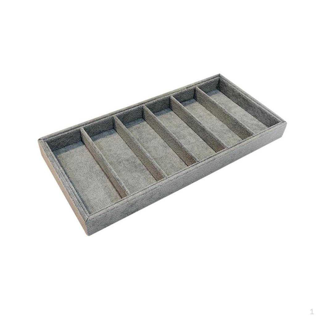 Brillen-Display-Tablett 6 Fächer mit Unterteilungen Rechteckiger Sonnenbrillen-Organizer für