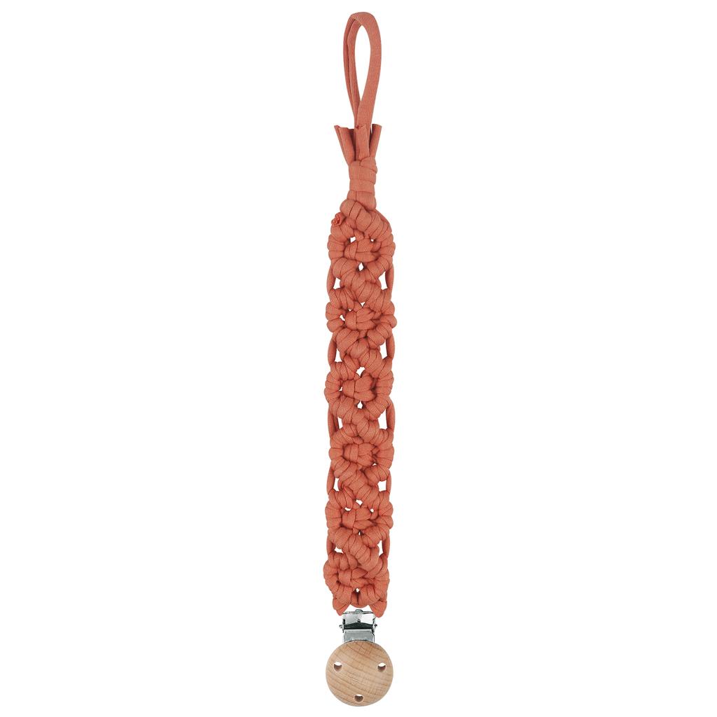 Cotton Handmade Crochet Pacifier Chain Soft Newborn Soothing Pacifier Beech Wood Clip Baby Chew Toy Christmas Gift