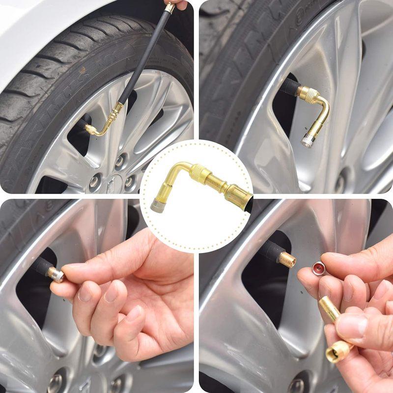 8.25 Inch Flexible Tire Valve Stem Extension Extenders with 90 Degree For Cars Truck Motorcycle Bike Scooter