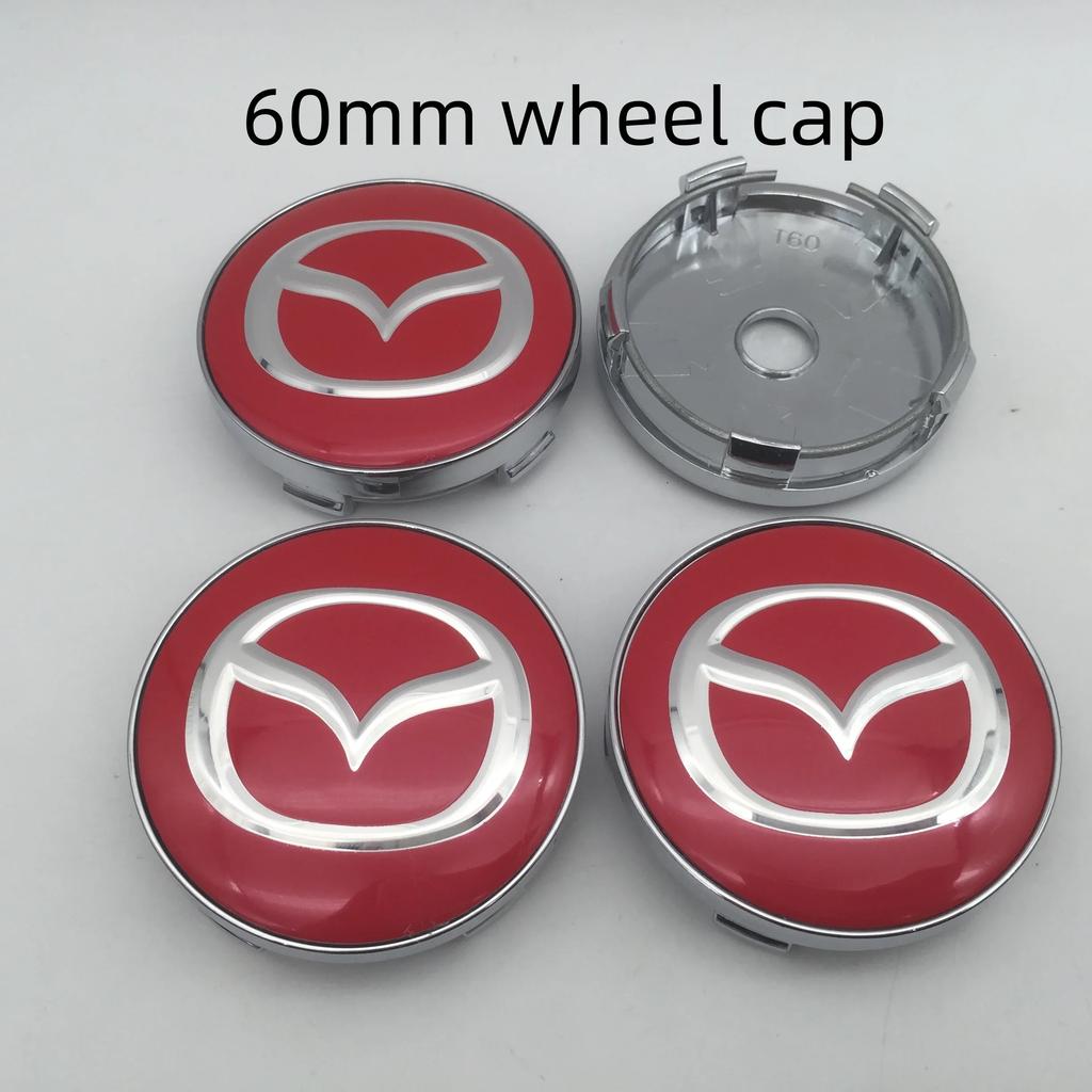 2025 Hot 4pcs 3D for Mazda 56mm 60mm 68mm Car emblem Wheel hub Center Cap Badge covers sticker Decal styling auto Accessories