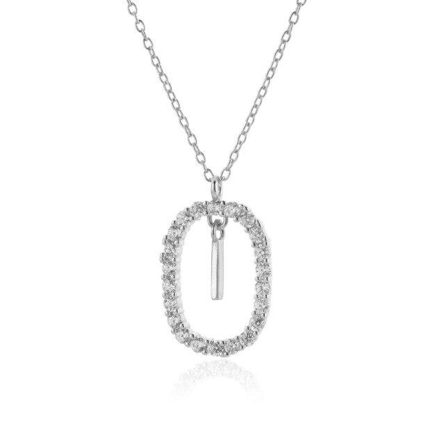 925 Sterling Silver Gold 26 Letters A -Z Alphabet Initial Long Chain Necklace Ovals Luxury Jewelry Crystal Cz Choker