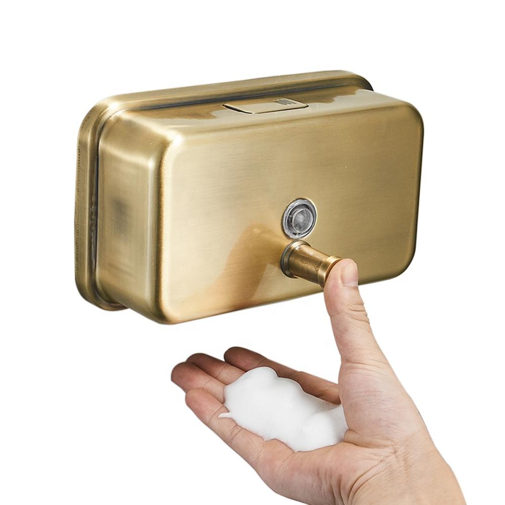 Wall Mounted Manual 500ml SUS304 Stainless Steel Soap Dispenser Shower Gel Container for Hotel School Hospital