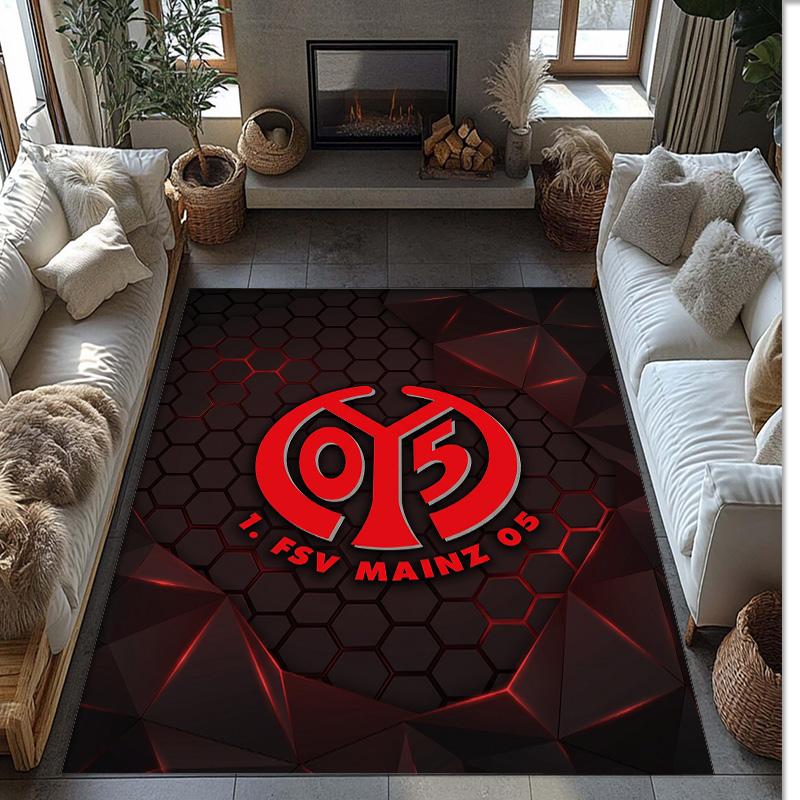 Mainz FC Voetbal Voetbal Patroon Zacht Vloerkleed Antislip Binnen Vloerkleed Sport Decoratie Mat voor Slaapkamer