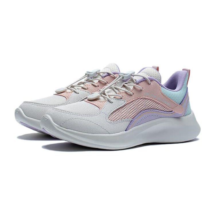 Li Ning Kids Lingyue 3.0 Non-Slip Wear-Resistant Casual Shoes Kids Casual Shoes White Blue Purple YKCT032-4